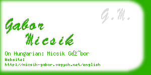 gabor micsik business card
